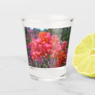 Tropical Pink Bougainvillea Floral Shot Glass