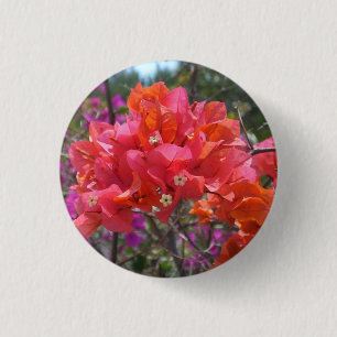 Tropical Pink Bougainvillea Island Floral 3 Cm Round Badge