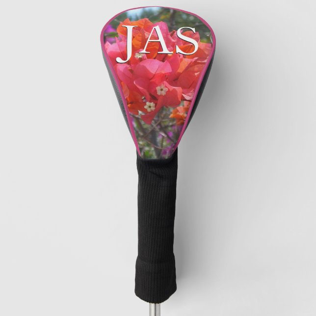 Tropical Pink Bougainvillea Island Floral Golf Head Cover (Front)