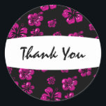 Tropical Pink Elegant Hibiscus Floral Sticker<br><div class="desc">Tropical Pink Elegant Hibiscus Floral Sticker. Customise with any text.</div>