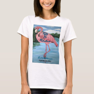 Tropical Pink Flamingo 50th Fabulous Birthday T-Shirt