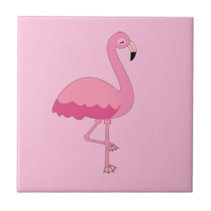 Tropical Pink Flamingo Ceramic Tile