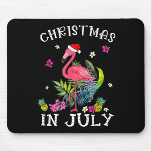 Tropical Pink Flamingo Christmas In July Summer 1 Mouse Pad