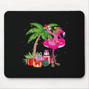 Tropical Pink Flamingo Christmas In July Summer Pa Mouse Pad