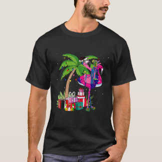 Tropical Pink Flamingo Christmas In July Summer Pa T-Shirt