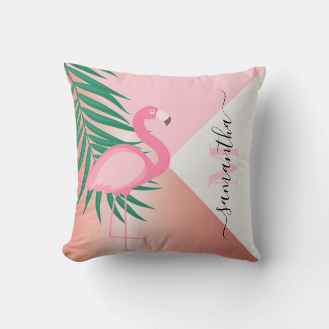 Tropical Pink Flamingo Cushion (Front)
