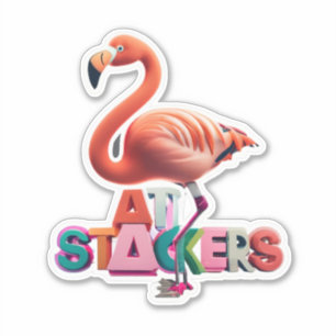 Tropical Pink Flamingo Floral Birthday Party Stick