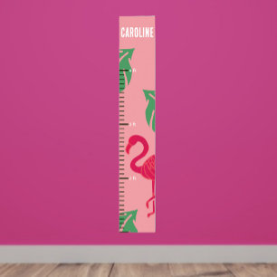 Tropical Pink Flamingo Girls Growth Chart