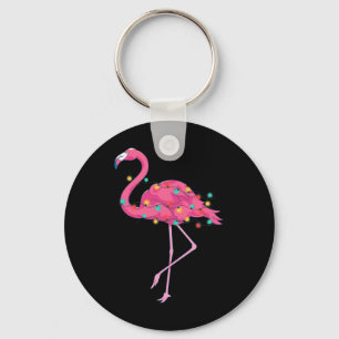 Tropical Pink Flamingo Hawaii Summer Xmas Christma Key Ring
