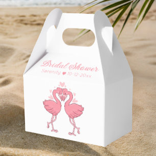 Tropical Pink Flamingo Hawaiian Luau Bridal Shower Favour Box