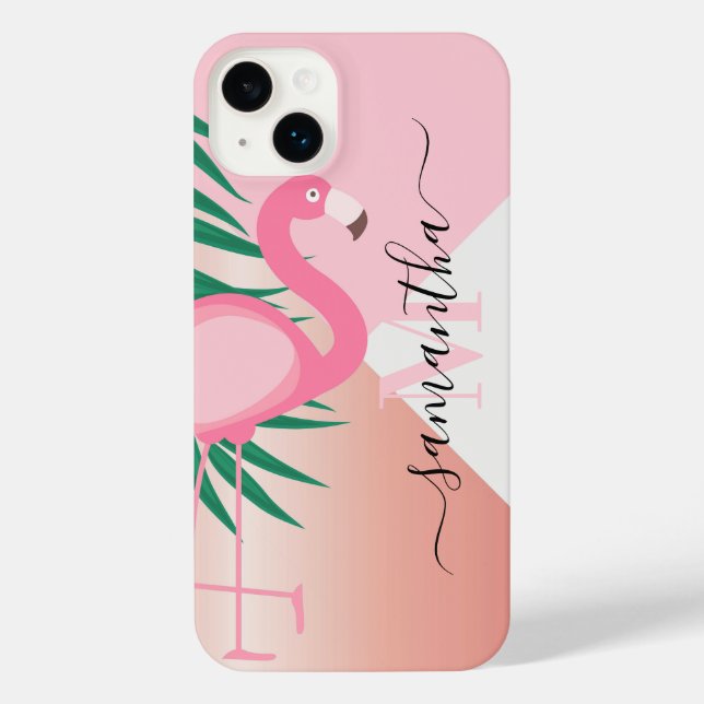 Tropical Pink Flamingo iPhone Case (Back)