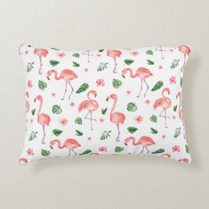 Tropical Pink Flamingo Pattern Decorative Cushion