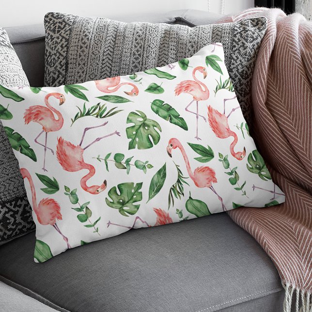 Tropical Pink Flamingo Pattern v2 Decorative Cushion (Creator Uploaded)