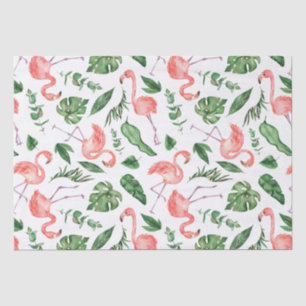 Tropical Pink Flamingo Pattern v2 Tissue Paper