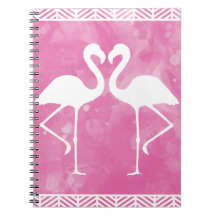 Tropical Pink Flamingo Watercolor Silhouette
