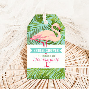 Tropical Pink Flamingo Wedding Shower Favour Gift Tags