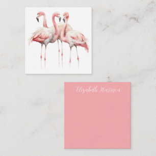 Tropical Pink Flamingos Personalised Card