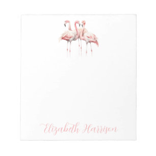 Tropical Pink Flamingos Personalised Notepad