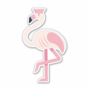 Tropical Pink Flamingos Sticker