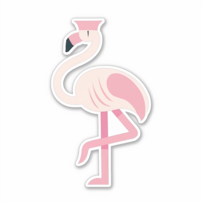 Tropical Pink Flamingos Sticker (Front)