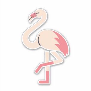 Tropical Pink Flamingos Sticker