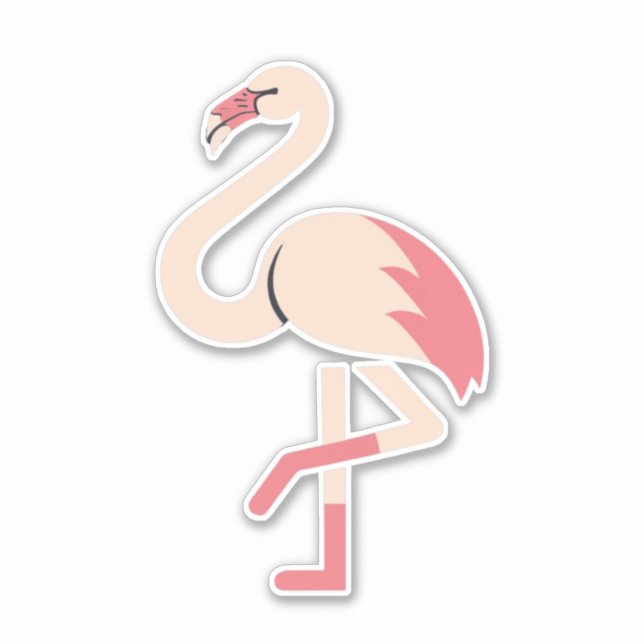 Tropical Pink Flamingos Sticker (Front)