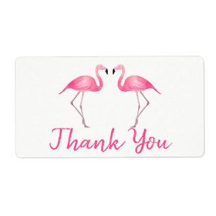 Tropical Pink Flamingos Thank - Wedding Beach