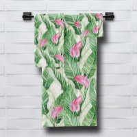 Tropical Pink Floral and Greenery