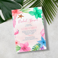 Tropical pink floral beach wedding bridal shower