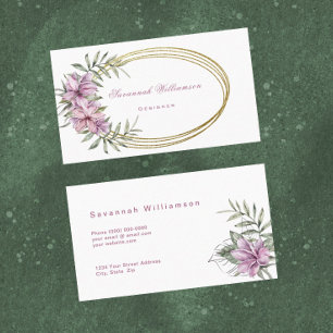 Tropical Pink Floral Customisable Business Card