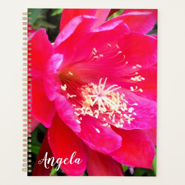 Tropical Pink Flower Photo Planner (Front)