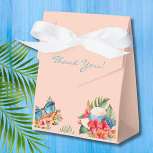 Tropical Pink Flowers Beach Bridal Shower Favour Box