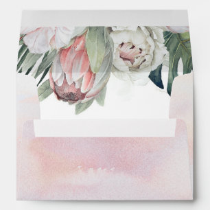 Tropical Pink Flowers Beach Celebration Envelope