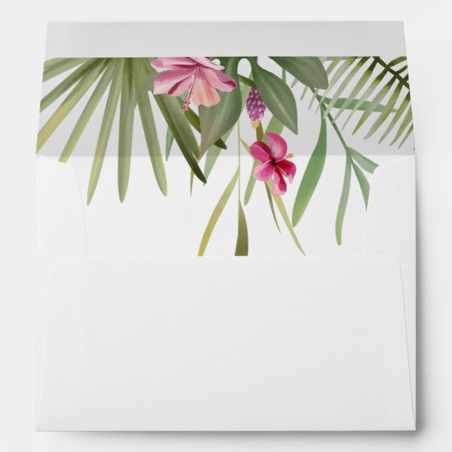 Tropical Pink Flowers Envelope (Back (Bottom))