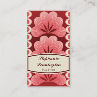 Tropical pink flowers hair stylist business cards
