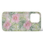Tropical Pink Flowers Sparkle