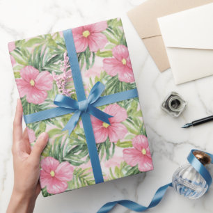 Tropical Pink Flowers  Wrapping Paper