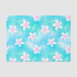 Tropical pink frangipani tissue paper