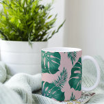 Tropical Pink & Green Palm Leaves Seamless Pattern Two-Tone Coffee Mug<br><div class="desc">The Tropical Pink & Green Palm Leaves Seamless Pattern is a vibrant and lively design featuring an assortment of pink and green palm leaves arranged in a repeating pattern. The pattern has a seamless layout, meaning that the edges of the design blend together seamlessly to create a continuous and uninterrupted...</div>