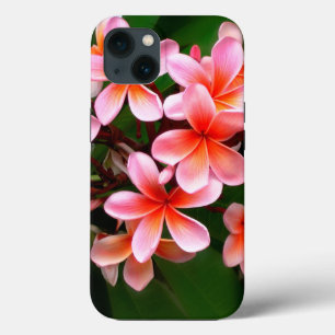 Tropical Pink Green Plumeria Flower Floral Photo iPhone Case