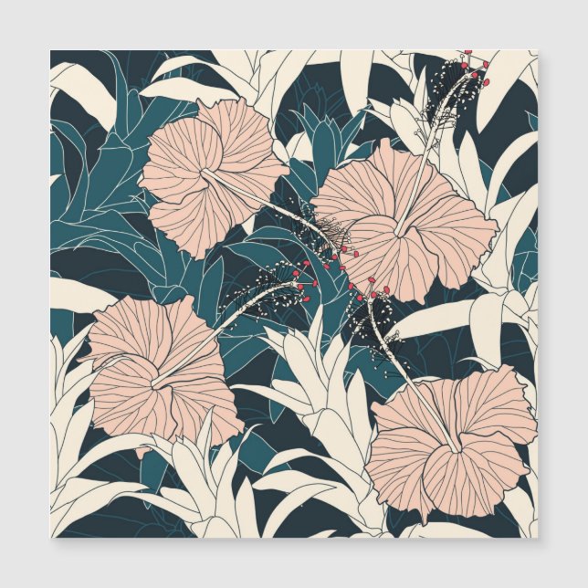 Tropical pink hibiscus, dark background (Front)
