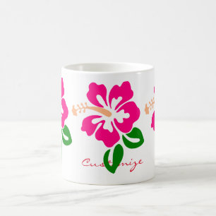 Tropical Pink Hibiscus Flower Thunder_Cove Coffee Mug