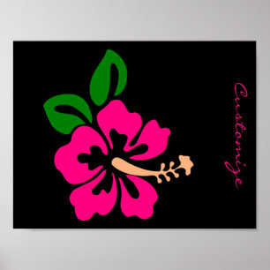 Tropical Pink Hibiscus Flower Thunder_Cove Poster