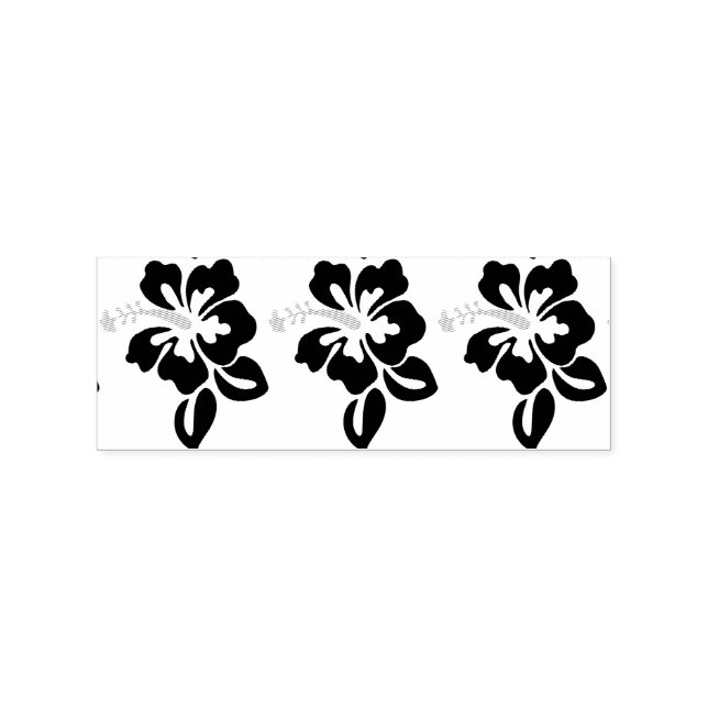 Tropical Pink Hibiscus Flower Thunder_Cove Rubber Stamp (Imprint)