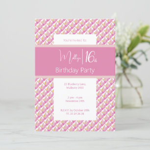 Tropical Pink Magnolia Sweet 16th Birthday Invitation