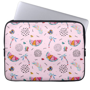 Tropical Pink Memphis Style Pattern Laptop Sleeve