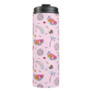 Tropical Pink Memphis Style Pattern Thermal Tumbler