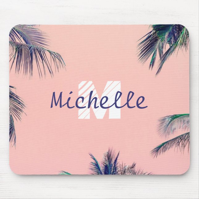 Tropical Pink Name and Initial Mousepad (Front)