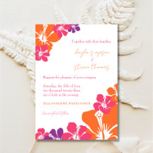 Tropical Pink Orange Purple Hibiscus Wedding