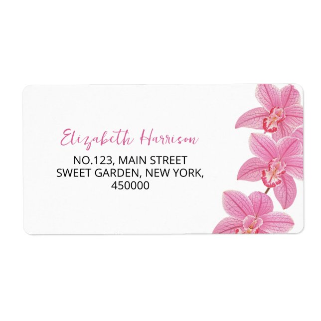 Tropical Pink Orchid Flower Address (Front)